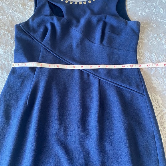 Adrianna Papell Navy cut out silver studded embellished dress - Picture 10 of 13